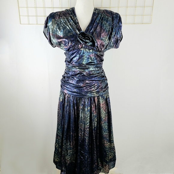 Tally Boutique Dresses & Skirts - Tally Boutique New York Union Made 80s Vintage Metallic Iridescent Fairy Dress